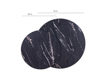 Load image into Gallery viewer, MaximaVida round set of table tops Firenze 58 and 45 cm - black HPL marble look
