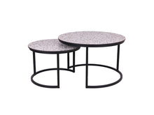 Load image into Gallery viewer, MaximaVida round coffee table set Lucca 58 and 45 cm - HPL terrazzo look
