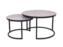 Load image into Gallery viewer, MaximaVida round coffee table set Lucca XL 75 and 58 cm -  HPL terrazzo look
