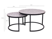 Load image into Gallery viewer, MaximaVida round coffee table set Lucca 58 and 45 cm - HPL terrazzo look
