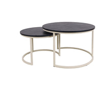 Load image into Gallery viewer, MaximaVida round coffee table set Chicago XL 75 cm ivory - pinewood veneer
