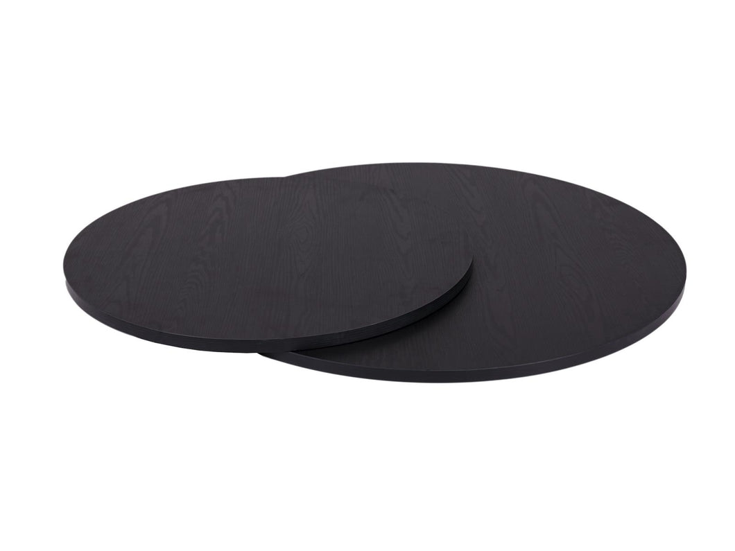 MaximaVida round set of table tops Chicago 58 cm and 75 cm black – A grade pinewood