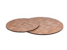 Load image into Gallery viewer, MaximaVida round set of table tops Copenhagen 58 and 45 cm - HPL herringbone look
