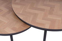 Load image into Gallery viewer, MaximaVida round coffee table set Copenhagen XL 75 and 58 cm -  HPL herringbone look
