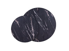 Load image into Gallery viewer, MaximaVida round set of table tops Firenze 58 and 45 cm - black HPL marble look
