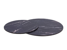 Load image into Gallery viewer, MaximaVida round set of table tops Firenze 58 and 45 cm - black HPL marble look
