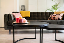 Load image into Gallery viewer, MaximaVida round coffee table set Chicago XL black 75 cm - pinewood veneer
