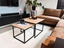Afbeelding in Gallery-weergave laden, MaximaVida vierkante salontafel set Kiev XL 60 cm - rustiek eikenhout fineer

