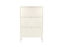 Lade das Bild in den Galerie-Viewer, MaximaVida Metallspind Schuhschrank Finn 25 x 80 x 125 cm Elfenbein

