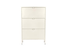 Load image into Gallery viewer, MaximaVida metal locker shoe cabinet Finn 25 x 80 x 125 cm ivory
