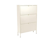 Lade das Bild in den Galerie-Viewer, MaximaVida Metallspind Schuhschrank Finn 25 x 80 x 125 cm Elfenbein
