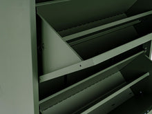 Afbeelding in Gallery-weergave laden, MaximaVida metalen locker schoenenkast Finn 25 x 80 x 125 cm olijfgroen
