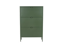 Load image into Gallery viewer, MaximaVida metal locker shoe cabinet Finn 25 x 80 x 125 cm olive green
