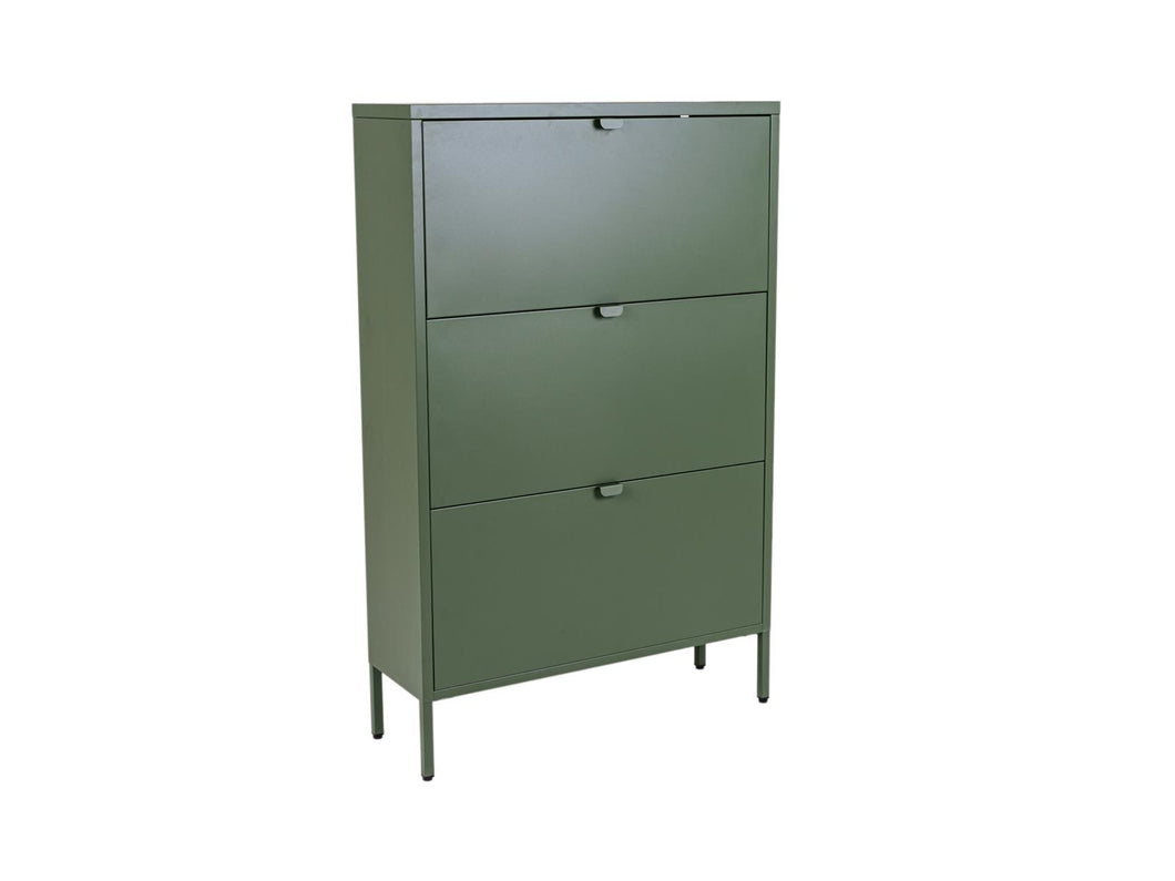 MaximaVida metal locker shoe cabinet Finn 25 x 80 x 125 cm olive green