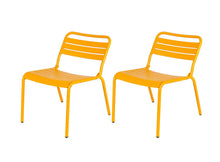 Afbeelding in Gallery-weergave laden, MaximaVida metalen loungestoel Max okergeel - doos per 2 stuks
