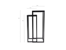 Load image into Gallery viewer, MaximaVida square plant table set Vancouver 79 cm black – 100 kg carrying capacity
