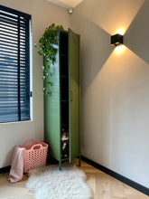 Load image into Gallery viewer, MaximaVida metal locker wardrobe Finn olive green 45 x 35 x 185 cm - slim
