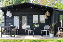 Load image into Gallery viewer, MaximaVida square metal garden table Max 80 cm x 80 cm black
