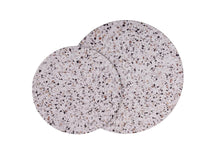 Load image into Gallery viewer, MaximaVida round set of table tops Lucca 58 and 45 cm - HPL terrazzo look

