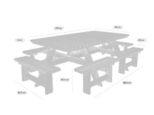 Afbeelding in Gallery-weergave laden, MaximaVida luxe houten picknicktafel Tallinn 300 cm - open instap
