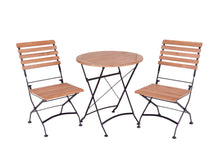 Load image into Gallery viewer, MaximaVida foldable round acacia bistro set Toscana 70 cm black - chairs without armrests
