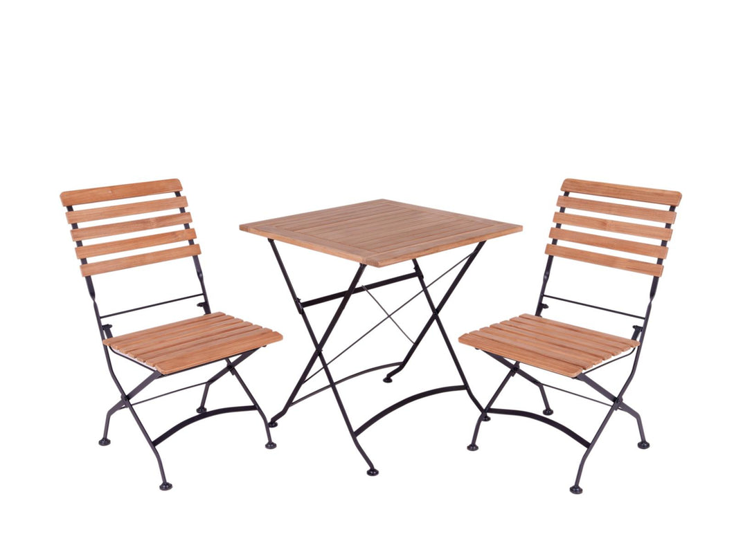 MaximaVida Klappbare quadratische Acacia Bistroset Toscana 70 cm - Stühle ohne Armlehnen