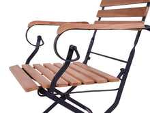 Lade das Bild in den Galerie-Viewer, MaximaVida klappbares rundes Akazien-Bistroset Toscana 70 cm - Stühle mit Armlehnen
