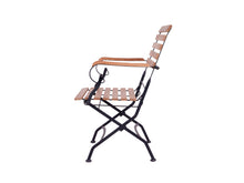 Load image into Gallery viewer, MaximaVida foldable garden chair Toscana with armrest black 2 pieces - 100% FSC excellent acacia
