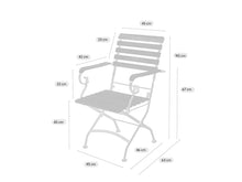 Load image into Gallery viewer, MaximaVida foldable garden chair Toscana with armrest black 2 pieces - 100% FSC excellent acacia
