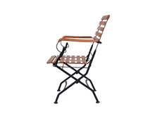 Load image into Gallery viewer, MaximaVida inklapbare tuinstoel Toscana met armleuning zwart - 100% FSC excellent acacia
