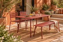 Afbeelding in Gallery-weergave laden, MaximaVida metalen tuinbank Max 120 cm terracotta- zonder rugleuning
