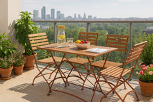 Afbeelding in Gallery-weergave laden, MaximaVida inklapbare acacia tuinset Toscana 120 cm roestbruin - stoelen zonder armleuning
