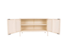 Load image into Gallery viewer, MaximaVida metal TV locker cabinet Finn 100 x 40 x 64 ivory - 1 shelf
