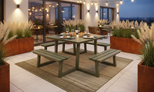 Load image into Gallery viewer, MaximaVida square aluminium picnic table Dex 215 cm olive green - easy entry

