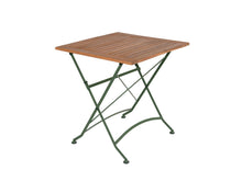 Afbeelding in Gallery-weergave laden, MaximaVida inklapbare vierkante acacia bistro set Toscana 70 cm olijfgroen - stoelen met armleuning
