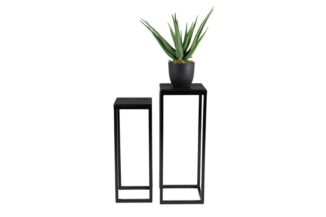 MaximaVida square plant table set Vancouver 79 cm black – 100 kg carrying capacity