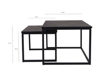 Load image into Gallery viewer, MaximaVida luxurious square coffee table set Chicago black – a-grade pinewood
