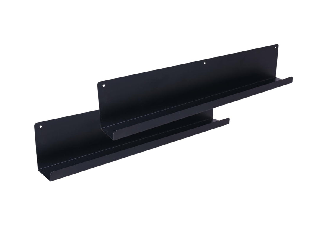 MaximaVida shelf Wally 80 x 9 x 15 cm black  - 2 pieces