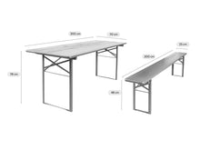 Load image into Gallery viewer, MaximaVida foldable picnic set Berlin 200 cm black - FSC certified
