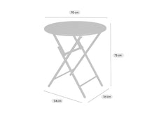 Load image into Gallery viewer, MaximaVida foldable metal round garden table Max 70 cm ochre yellow
