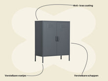 Load image into Gallery viewer, MaximaVida metal locker cabinet Finn 80 x 40 x 102 cm mouse grey - 2 shelves
