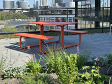 Load image into Gallery viewer, MaximaVida metal picnic table Max orange - 150 cm
