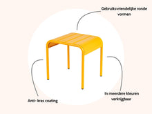 Load image into Gallery viewer, MaximaVida metal side table stool Max 45 cm ochre yellow
