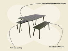 Lade das Bild in den Galerie-Viewer, MaximaVida Picknick Set Max aus Metall 150 cm olivgrün - 3-teilig
