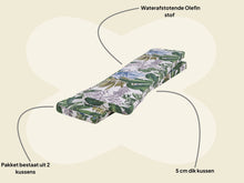 Afbeelding in Gallery-weergave laden, MaximaVida picknicktafel kussenpakket Bliss 120 x 27,5 x 5 cm - 2 stuks - waterafstotend
