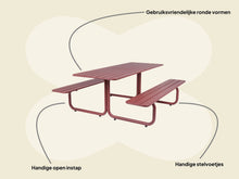 Load image into Gallery viewer, MaximaVida metal picnic table Max terracotta 200 cm
