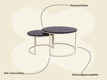 Afbeelding in Gallery-weergave laden, MaximaVida ronde salontafel set Chicago XL 75 cm ivoor - pinewood fineer
