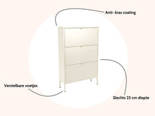 Load image into Gallery viewer, MaximaVida metal locker shoe cabinet Finn 25 x 80 x 125 cm ivory
