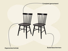 Afbeelding in Gallery-weergave laden, MaximaVida houten spijlenstoel Maxime zwart - doos per 2 stuks
