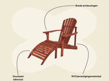 Afbeelding in Gallery-weergave laden, MaximaVida adirondack tuinstoel met voetenbankje Toronto - the original
